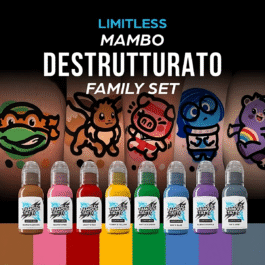 World Famous Limitless Tattoo Ink – The Mambo Destrutturato Family Set – 8x 30ml (EU REACH Version)