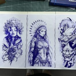 MK TATTOO – FEUILLE LONGUE STENCIL PREMIUM SHEET 42CM x20