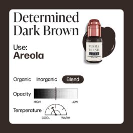 Perma Blend Luxe PMU Ink – Determined Dark Brown 15ml (EU REACH Version).