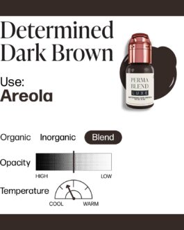 Perma Blend Luxe PMU Ink – Determined Dark Brown 15ml (EU REACH Version).