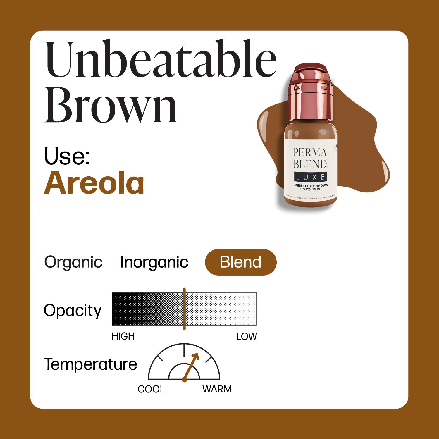 Perma Blend Luxe PMU Ink - Unbeatable Brown 15ml (EU REACH Version). – Image 2