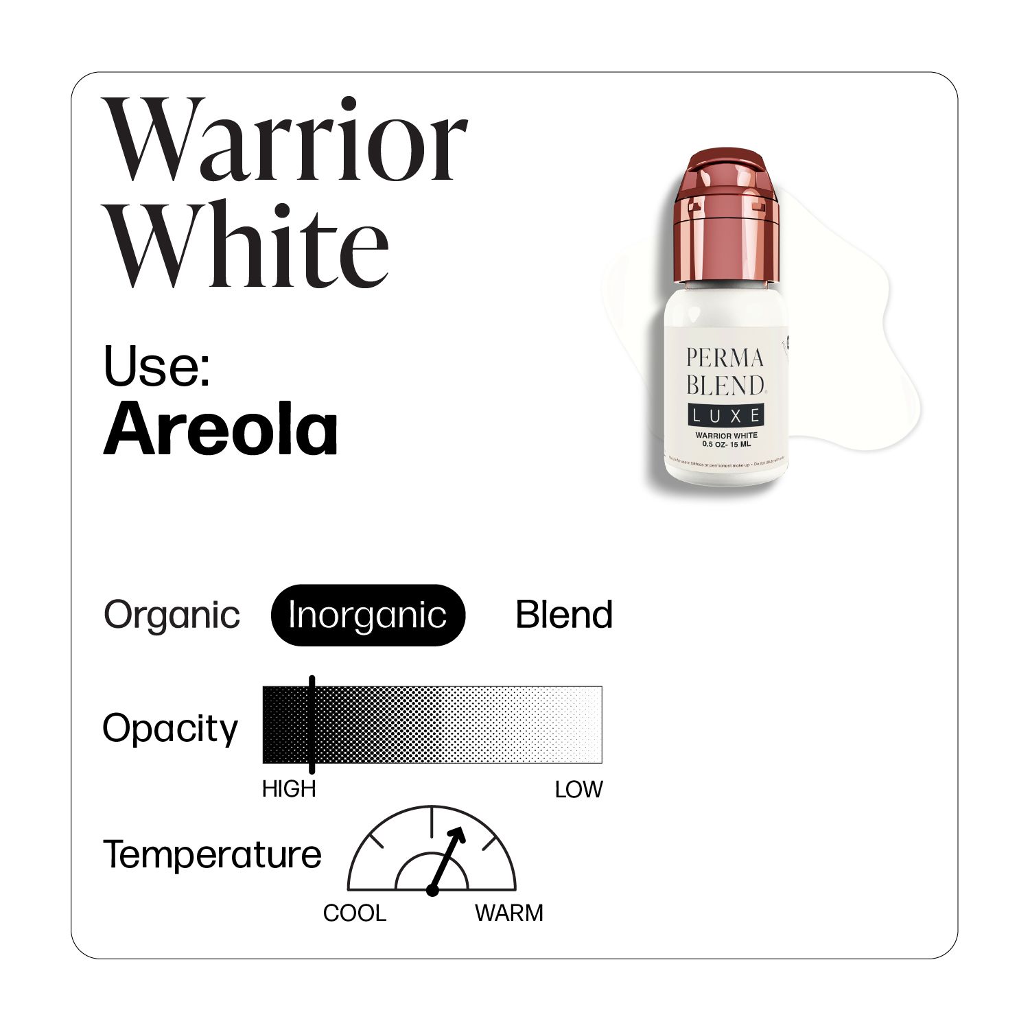Perma Blend Luxe PMU Ink - Warrior White 15ml (EU REACH Version). – Image 2