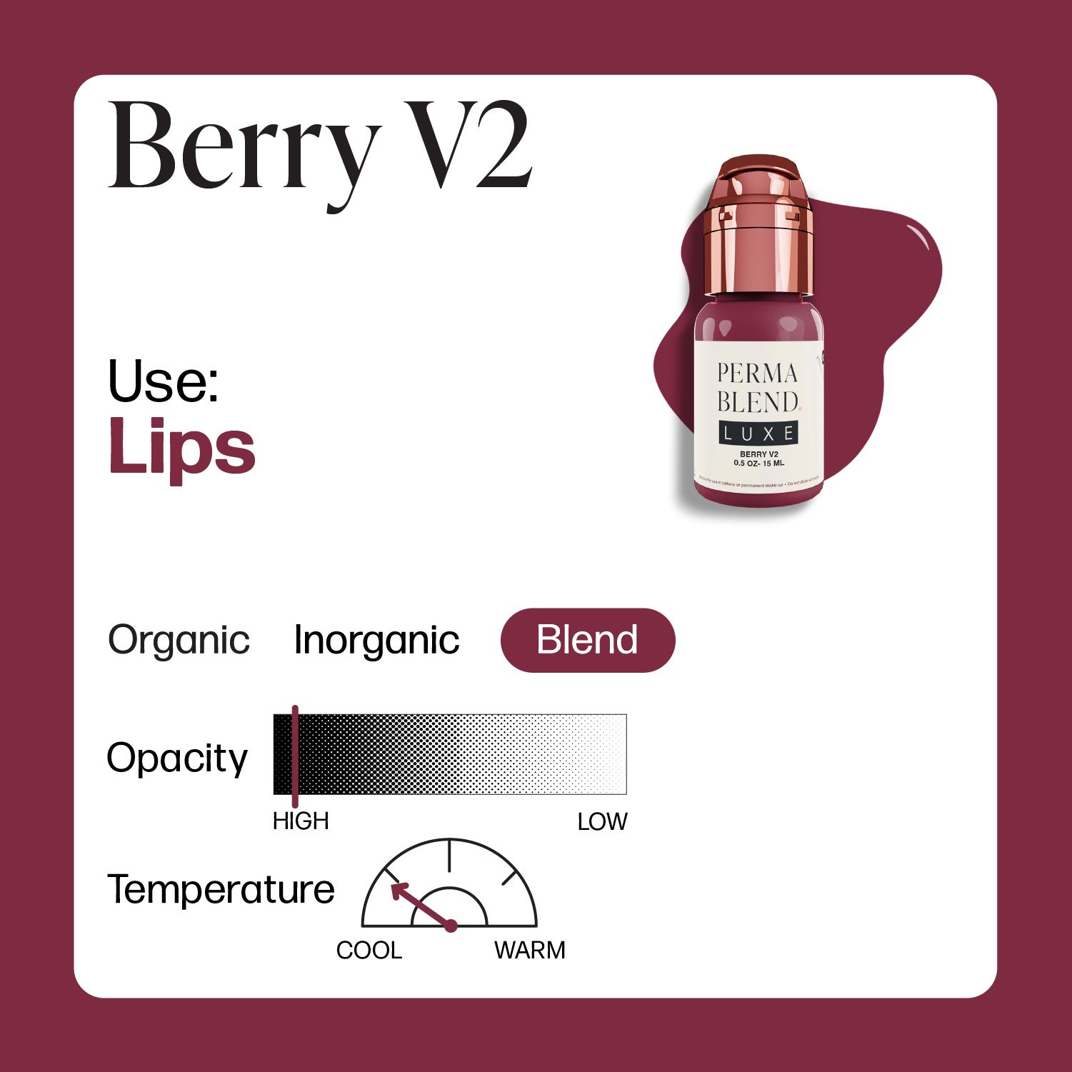 Perma Blend Luxe PMU Ink - Berry v2 15ml (EU REACH Version) – Image 2