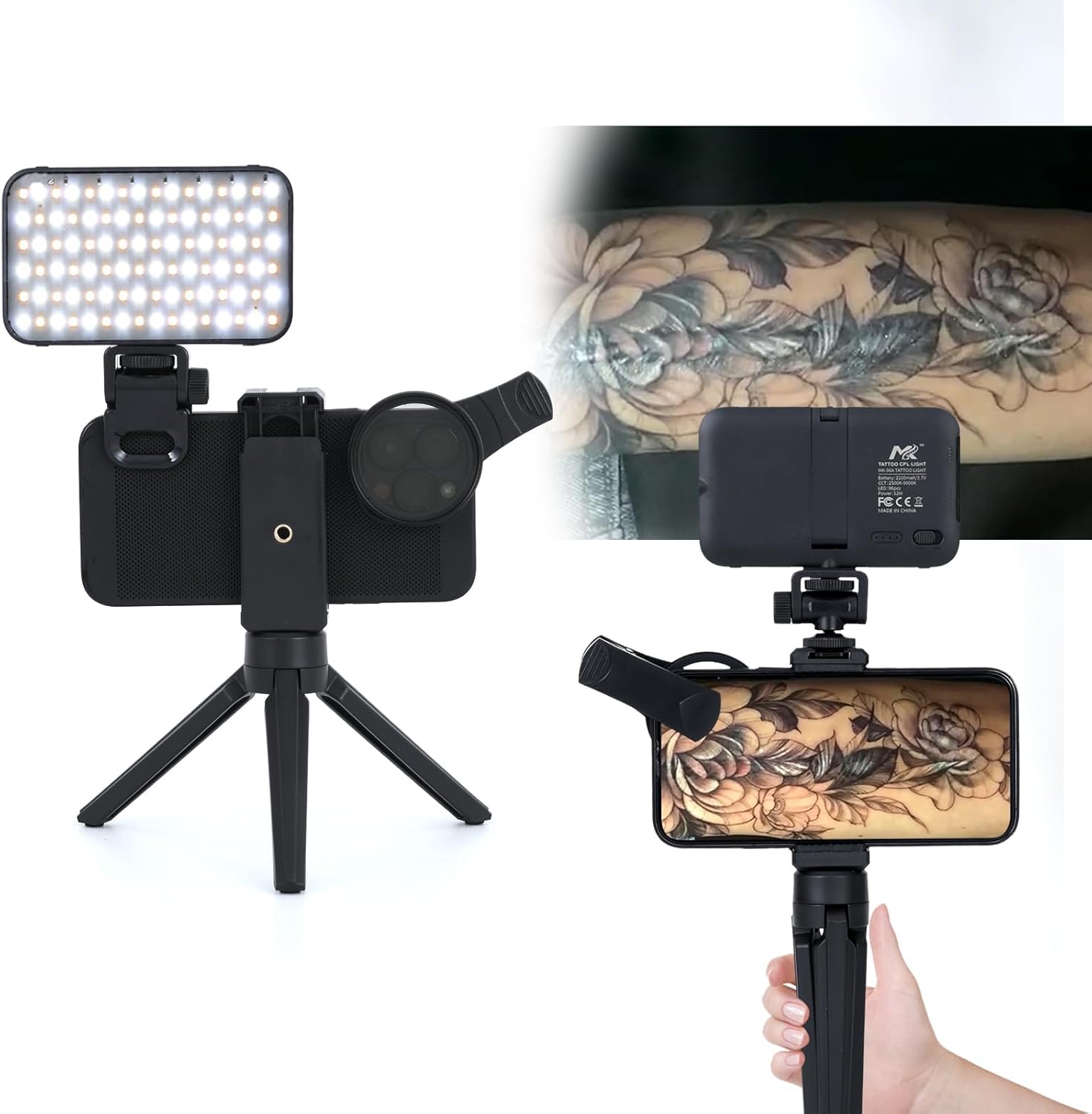 MK TATTOO – Kit lumière photo tatouage + filtre polarisant (CPL) – Image 3