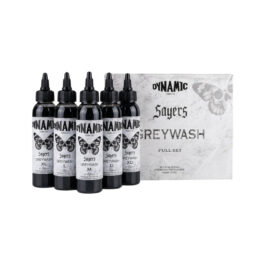 Dynamic Tattoo Ink – Platinum – Sayers Greywash Set 5x 120ml (EU REACH Version).